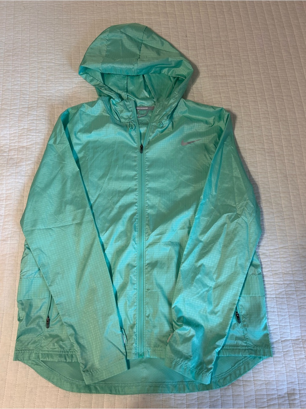 Nike Women's Mint Green Hooded Windbreaker Jacket